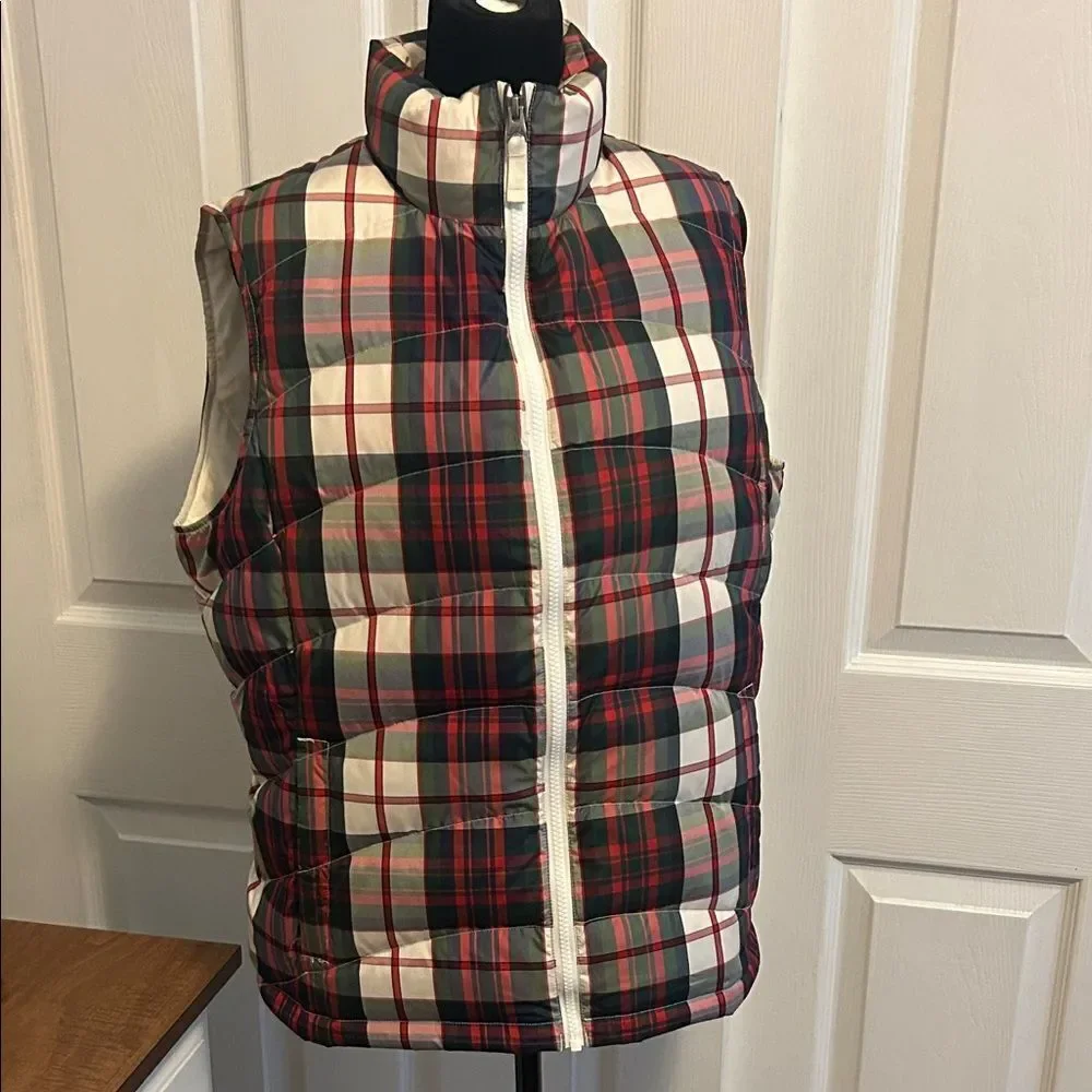 Lands' End Multicolor Plaid Vest M/P 10-12 E - Picture 1 of 6
